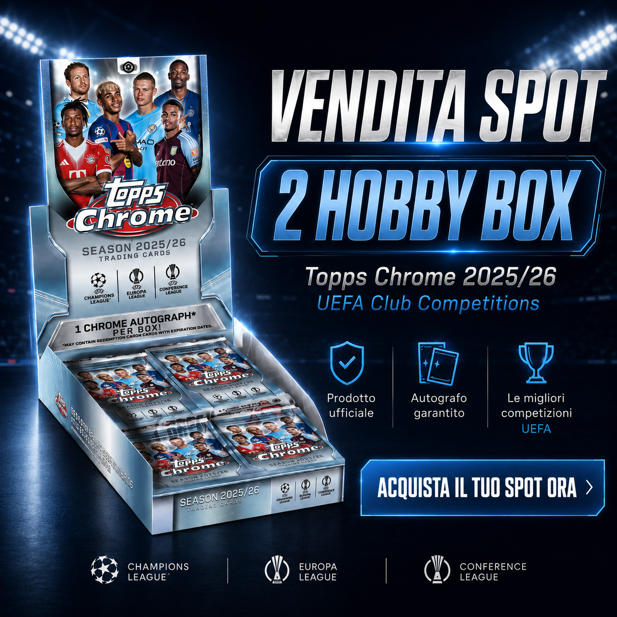 482E3957-3961-42C0-A157-B61E5BAC9E78 X2 HOBBY BOX UCC CHROME BREAK #3 RANDOM TEAM - immagine 1